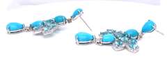 Eyecatching 18kt Turquoise and Aquamarine Dangle Earrings