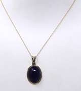 Fabulous Yellow Gold Lapis Pendant on Chain