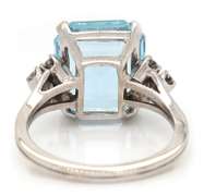 Master Piece 18kt Aquamarine and Diamond Ring with LGL Cert