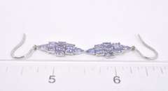 Ladies Purple Gemstone Earrings in White Gold