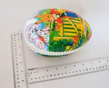 Vintage Large Nestler Paper Mache Easter Egg Candy Container Box, Depicting a Bunny Delivering Mail and Chicks