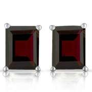 2.96 CT GARNET 925 STERLING SILVER EARRINGS STUD