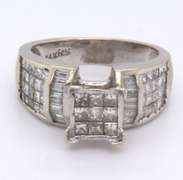 LADIES 14 KT WHITE GOLD DIAMOND RING