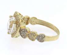 Exceptional 14kt Yellow Gold CZ Heart Ring