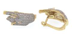 Vivid 14kt Yellow Gold CZ Panther Ring, Earrings, Pendant & Bracelet Set