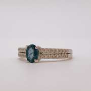 14kt Gold, Blue Sapphire, & Diamond Cocktail Ring