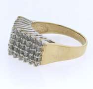 Charming Yellow Gold Diamond Multi Row Band