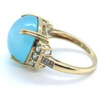 Beautiful Blue Grey Chald Gemstone Ring