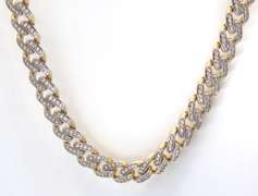 Irresistable 14kt Yellow Gold Curb Link Necklace with CZ