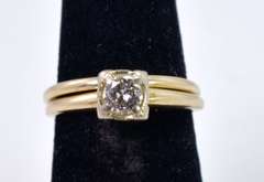 Vintage Diamond Wedding Set in 14KT