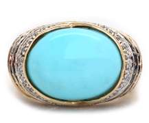 Attractive Le Vian Turquoise, Diamond and Sapphire Ring