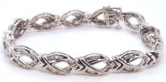 LADIES 14K WHITE GOLD AND DIAMOND BRACELET