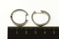 14K White Gold 0.72 Ctw Diamond Channel Classic Hoop Earrings