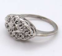 Nice White Gold Oval Filigree Ring
