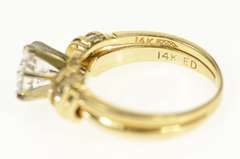 14K Yellow Gold Round Baguette Classic Travel Engagement Ring