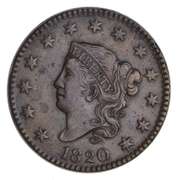 1820 Matron Head Large Cent - N-10 Large Date - Sharp