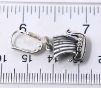 Sterling Silver Ship Dangle Earrings