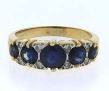 Vintage 14kt YG Sapphire and Diamond Ring