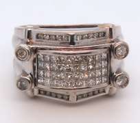 MEN'S 14K WHITE GOLD DIAMOND RING