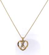 Charming Set of Bagg Crossover Heart Pendant and Earrings