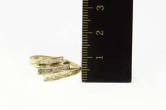 10K Yellow Gold Baguette Round Diamond Bypass Statement Ring