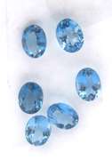 Elegant Group of 6 Oval Cut London Blue Topaz Gemstones, 9.90cts