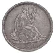 1837 Seated Liberty Dime - Large Date - F-101b - Obv Cr