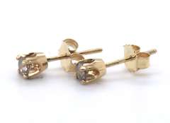 Classic Yellow Gold Champagne Stud Earrings