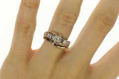 14K White Gold 1.63 Ctw Princess Diamond Engagement Set Ring