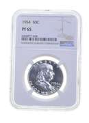 PF65 1954 Franklin Half Dollar - Graded NGC