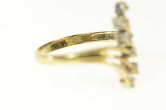 14K Yellow Gold Wavy Diamond Bypass Fanned Statement Ring