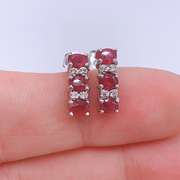 14kt Gold, Ruby, & Diamond Earrings