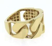 Contemporary Handmade Italian 14k Gold Curb Chain Ring