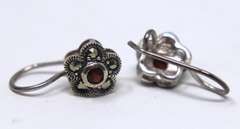 Flower Style Sterling Silver Earrings