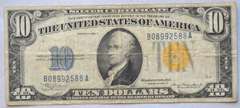 10 1934 $ A Series Emergency Issue Silver Certificate North Africa.