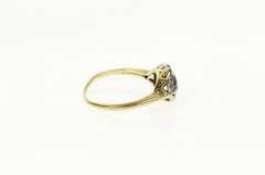 10K White Gold Retro 1950's Scalloped Diamond Statement Ring