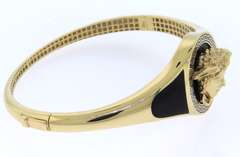 Favorite Yellow Gold Black Onyx Lion Head Bracelet