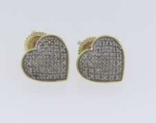 Pretty Heart Stud 10kt Diamond Earrings