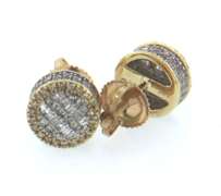 Stunning 14kt Yellow Gold Diamond Stud Cluster Earrings