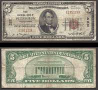 $5 1929-I Pittsburgh PA Charter 252. Fine