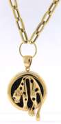 Romantic Yellow Gold Black Onyx Panther Necklace
