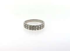 Impressive Sterling Silver Anniversary Band Ring with Double Row Baguette Cubic Zirconias