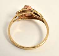 Sweet Tri-Color Rose Ring with Diamond