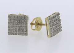 Cute 10kt Square Stud Diamond Earrings