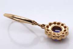 Charming Yellow Gold Tanzanite and Diamond Dangle Earrings