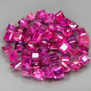 Princess cut! Heated only! 6.45ct Ruby set!