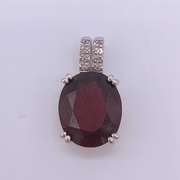 6.50 Carat Garnet & Diamond Pedant in 14kt Gold