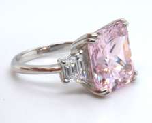 Pink and White Cubic Zircoani Ring
