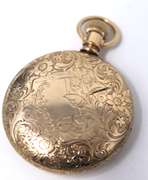 Elgin 17 Jewels Open Face Gold Filled Pocket Watch