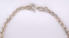 Sterling Silver Cable Chain Bracelet with Blue Beads and Cubic Zirconias
